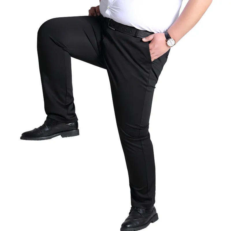 Straight Plus Velvet Thick Stretch Business Men's Pants