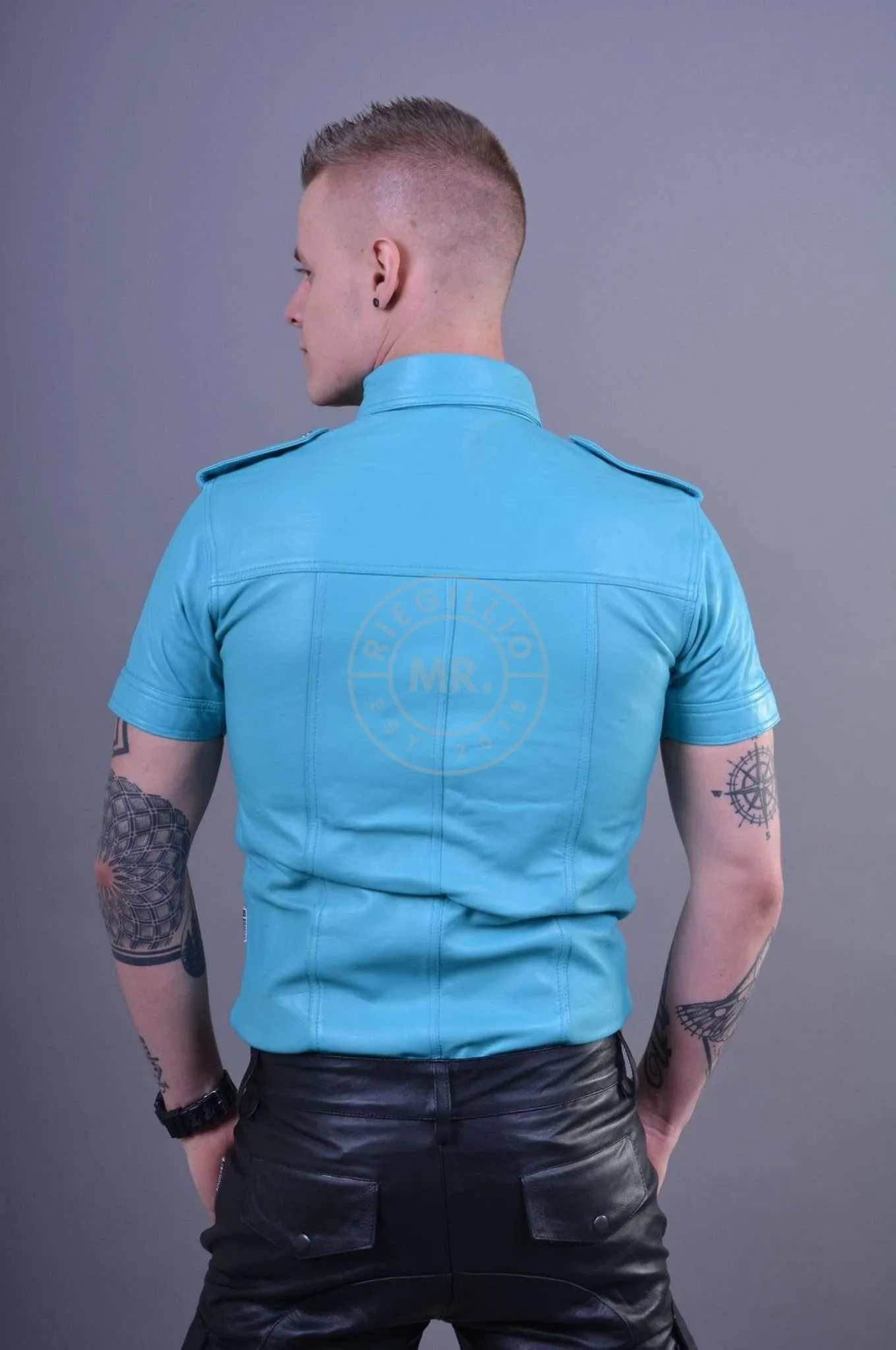 Turquoise Leather Shirt