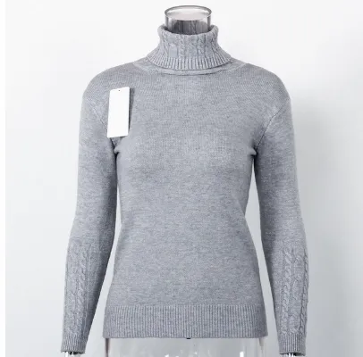 Turtleneck Knitted Slim Long Sleeve Sweater