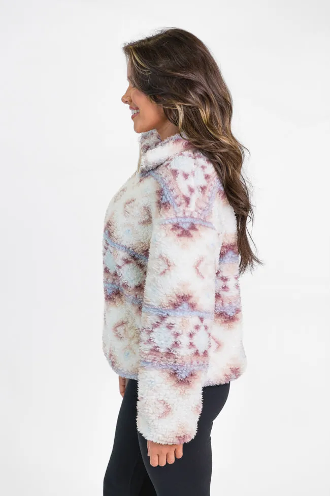 Way Out There Southwestern Print Sherpa Pullover FINAL SALE