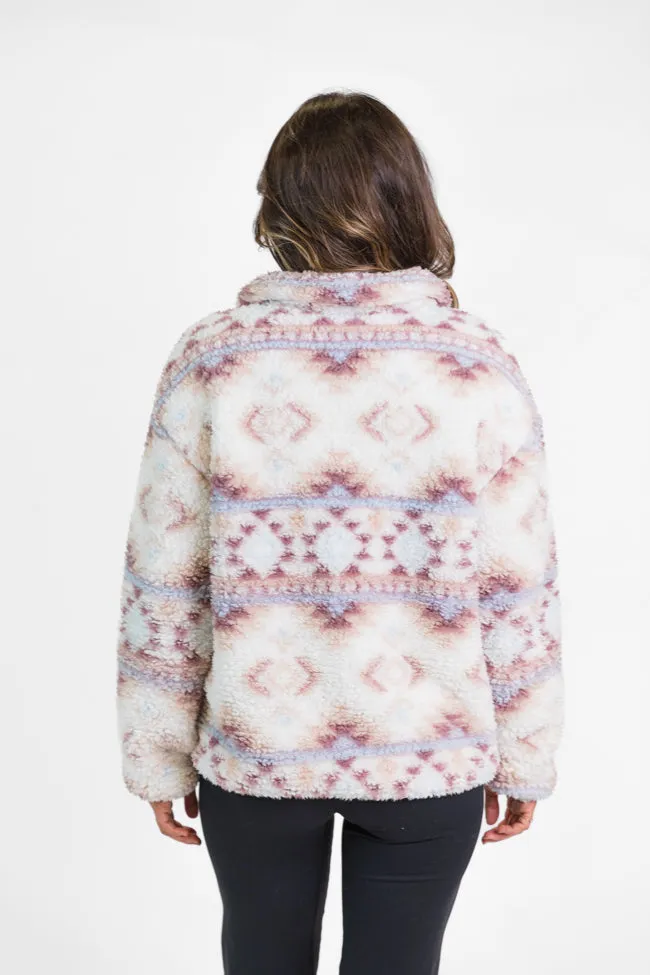 Way Out There Southwestern Print Sherpa Pullover FINAL SALE