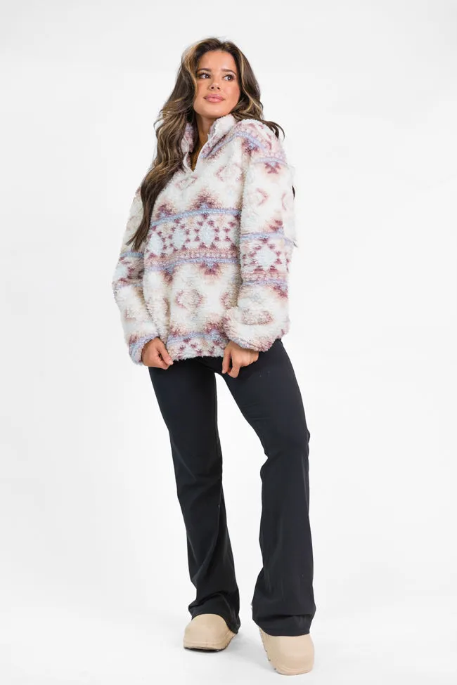 Way Out There Southwestern Print Sherpa Pullover FINAL SALE