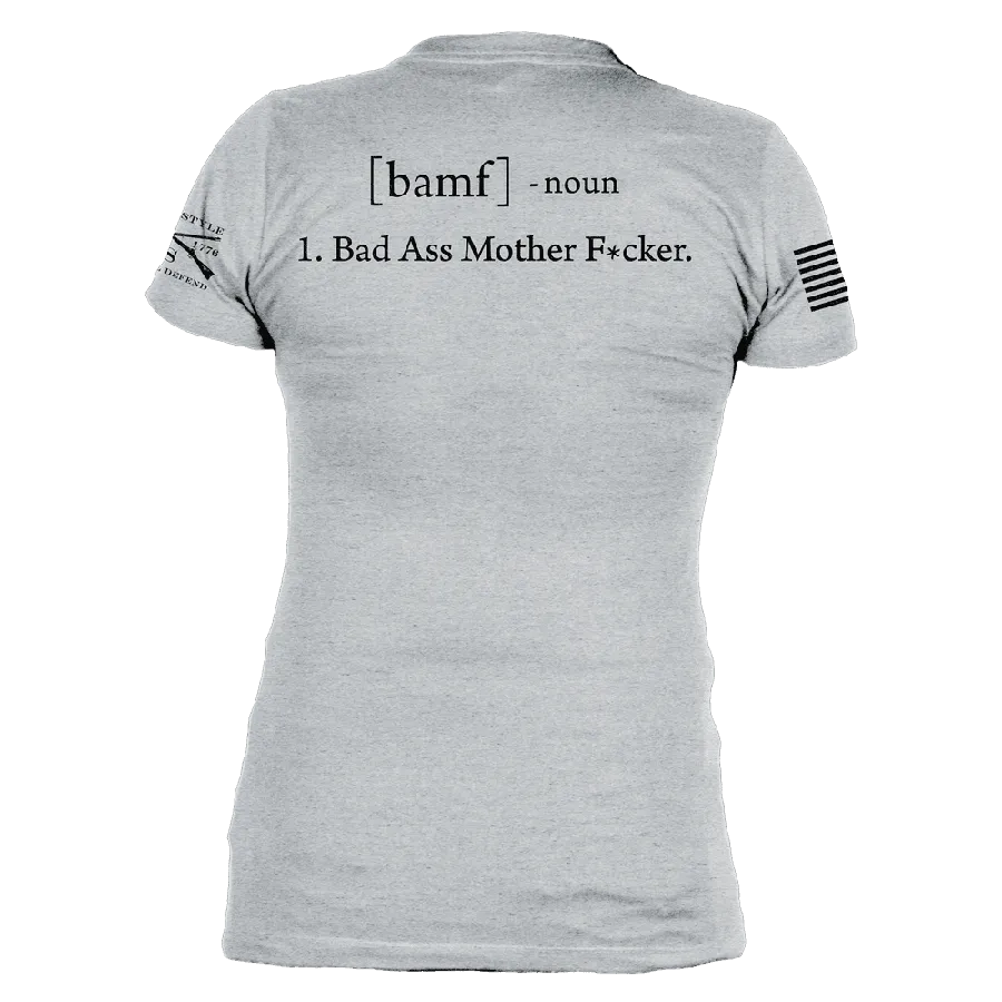 Women's BAMF V-Neck - Heather Gray