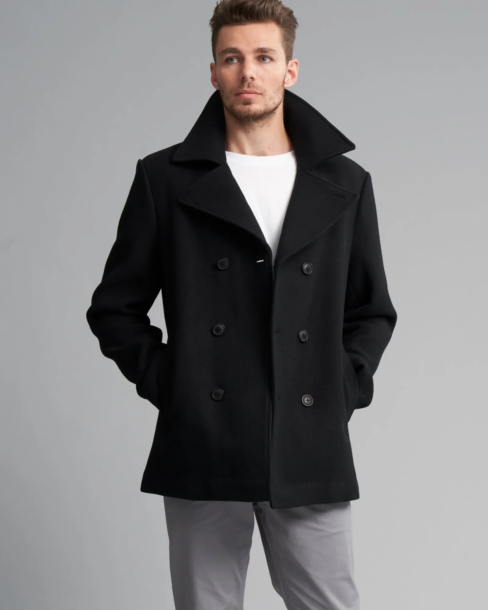 WOOL-BLEND PEA COAT