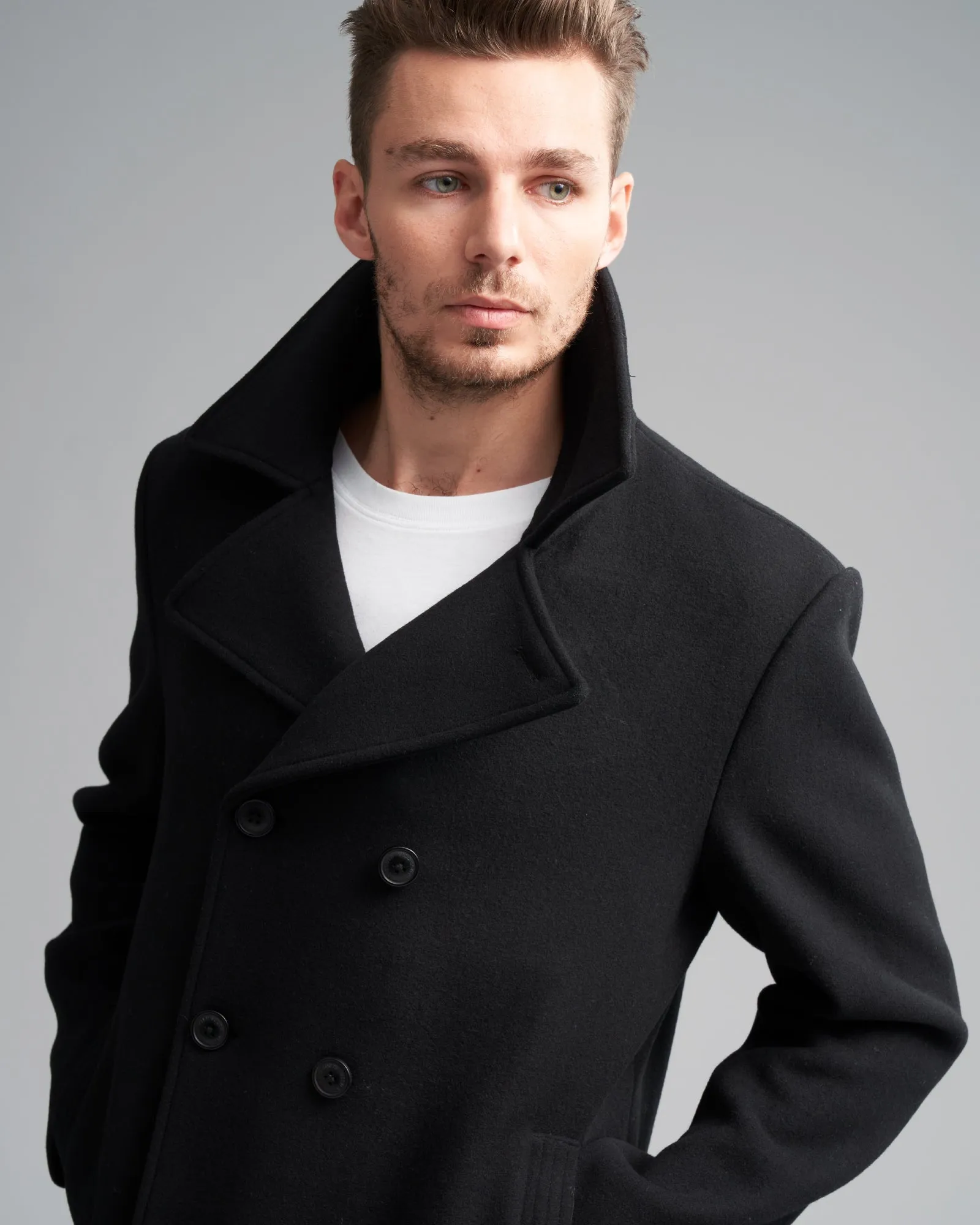 WOOL-BLEND PEA COAT